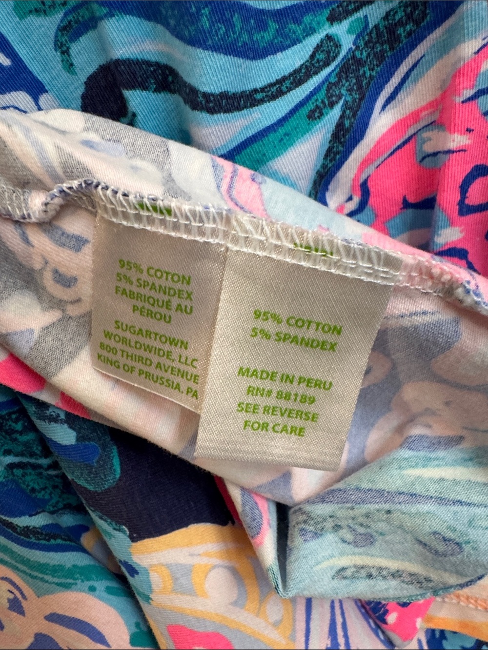 Lilly Pulitzer Women’s Wave-Print Swim Coverup in Blue, Teal, Pink & Cream - Picture 4 of 4